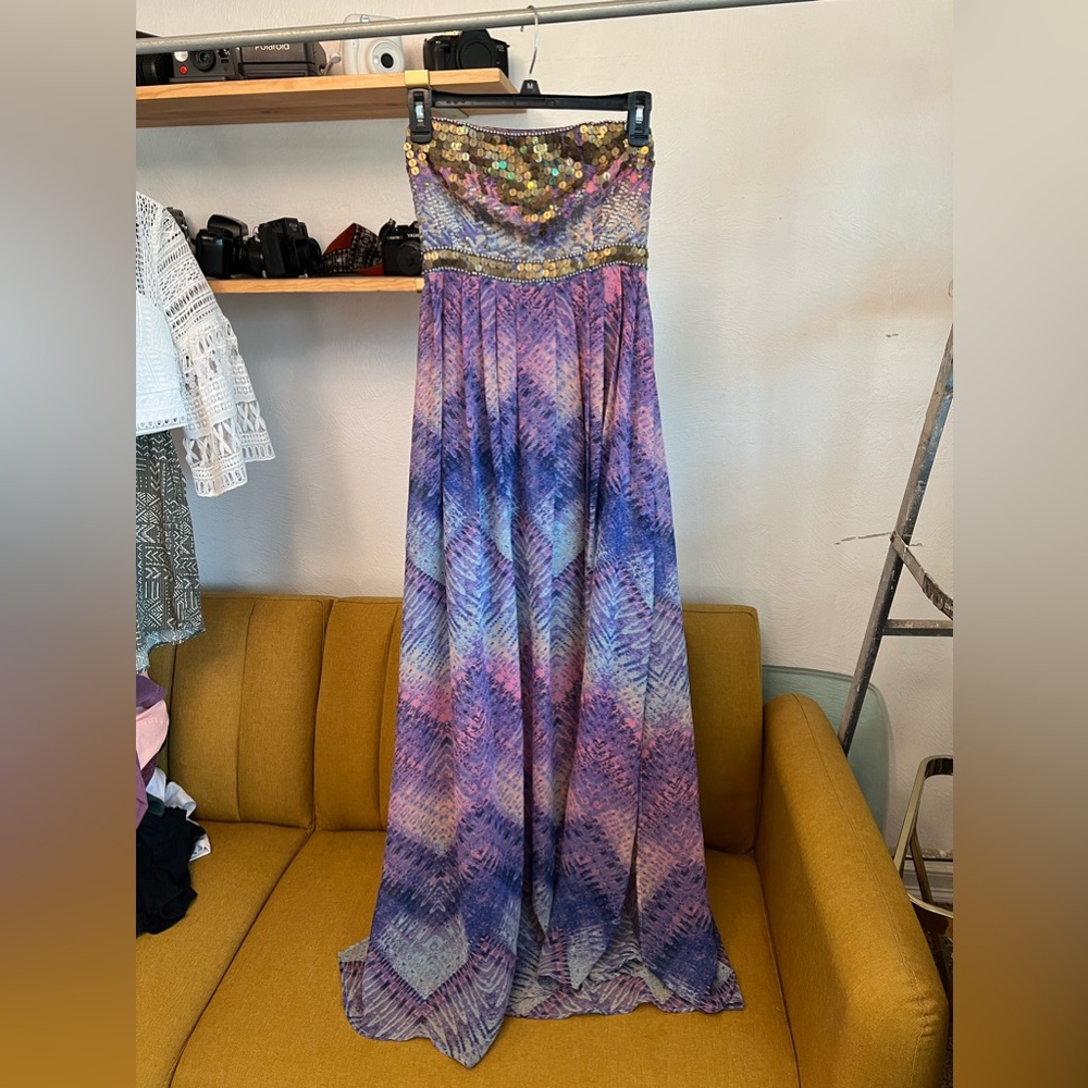 Funky boho embellished maxi dress
